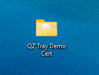 The default QZ Tray certificate folder on Windows